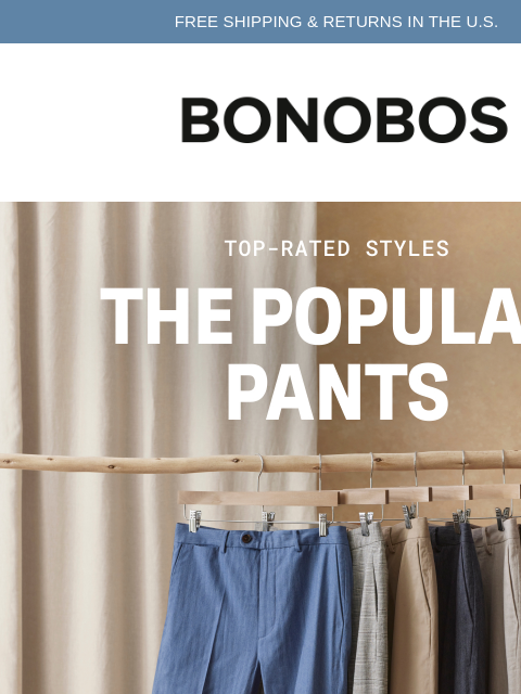 bonobos newsletter: Our Highest Rated Pants