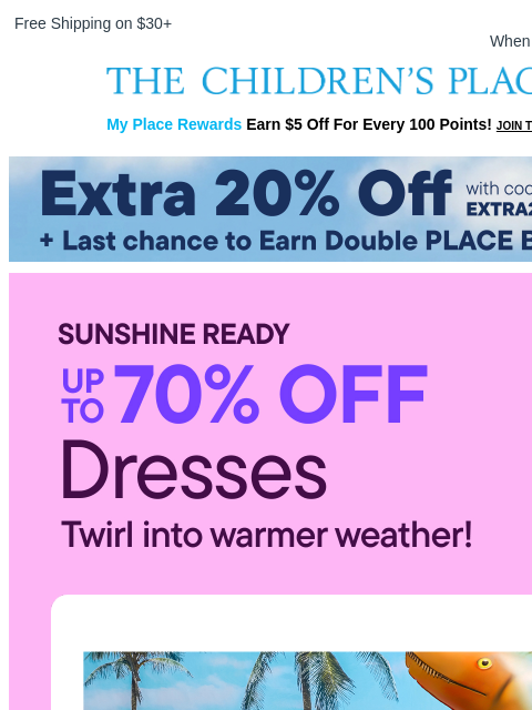 childrensplace newsletter: NEW! Twirly Dresses for Sunny Days 👗🌞