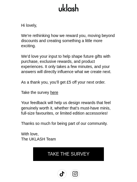 uklash newsletter: Help shape your perfect beauty gifts (and get some...