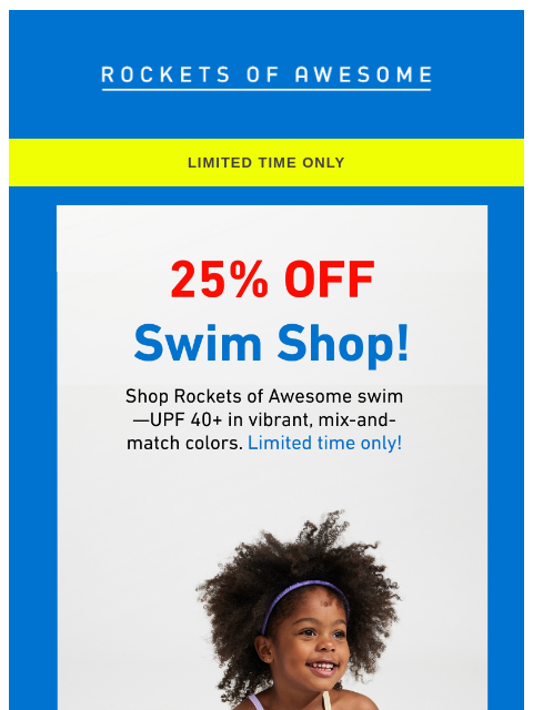 rocketsofawesome newsletter: 🩳 Swim and Sun Essentials⛱️25% OFF