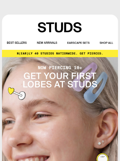studs newsletter: Now Piercing Ages 10+ 👂🪡