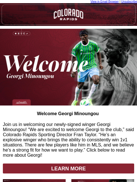 thecoloradorapids newsletter: Welcome to Colorado, Georgi Minoungou!
