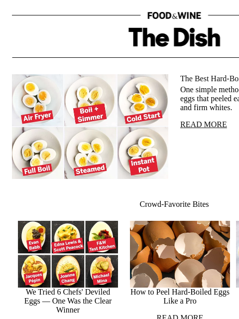 foodandwine newsletter: The Best Hard-Boiled Eggs Aren't Boiled at All