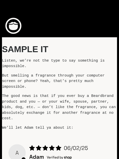 beardbrand newsletter: How to sample a Beardbrand fragrance