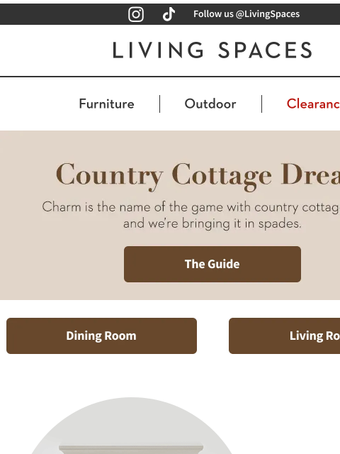livingspaces newsletter: Country Cottage Vibes are Coming!