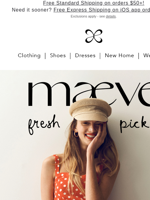 anthropologie newsletter: ripe for the wearing: new maeve