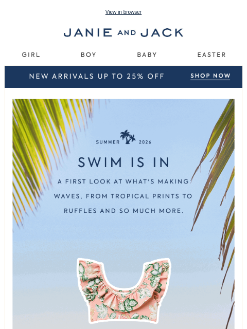 janieandjack newsletter: Swim is in