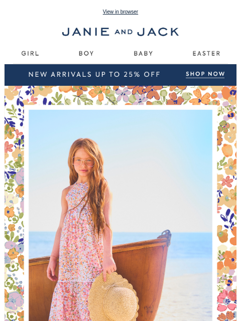 janieandjack newsletter: On the horizon: up to 25% off dresses