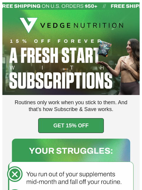 vedgenutrition newsletter: 💚 The Solution to Staying on Track