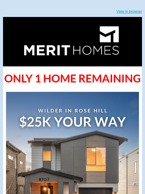 merithomesinc newsletter: 1 Home Left at WILDER! 2 Homes Pending - 75% SOLD ...