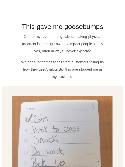ugmonk newsletter: This story gave me goosebumps