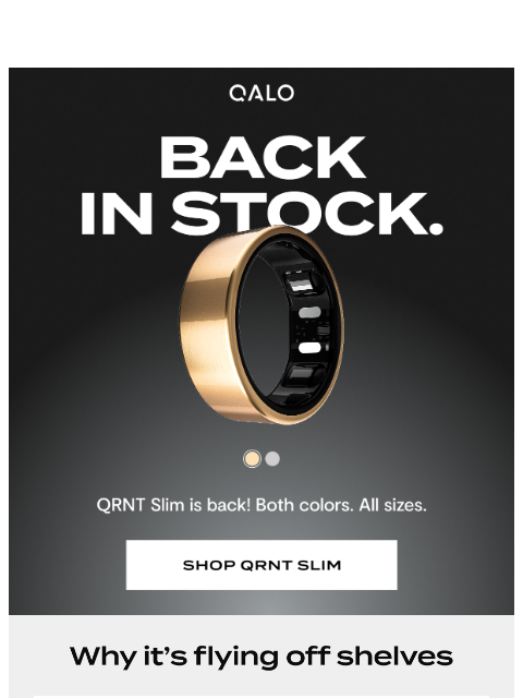 qalo newsletter: Gold QRNT Slim is BACK in all sizes
