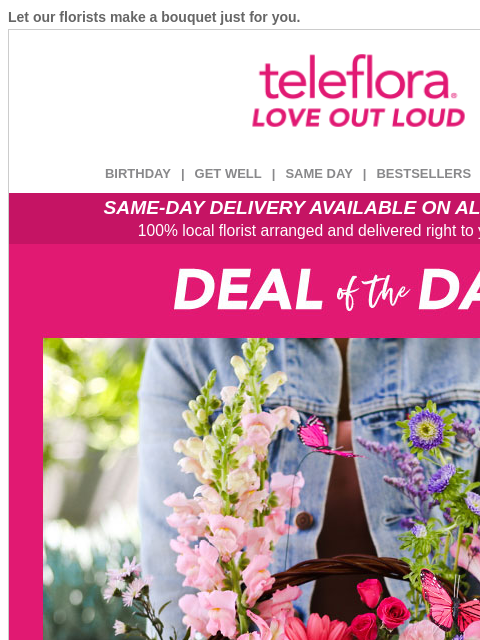 teleflora newsletter: Last Chance to Order for Easter! 🐣 20% Off Now