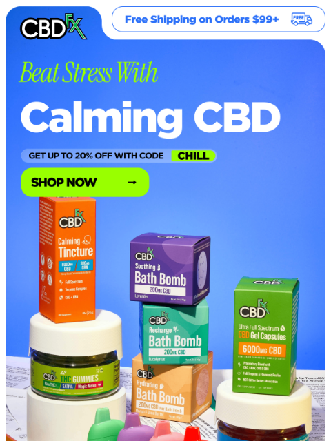 cbdfx newsletter: You deserve a break: Try stress-busting CBD!