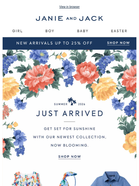 janieandjack newsletter: Look what just arrived—a new collection