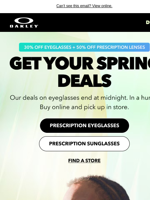 oakley newsletter: Last Day For 30% Off Eyeglasses