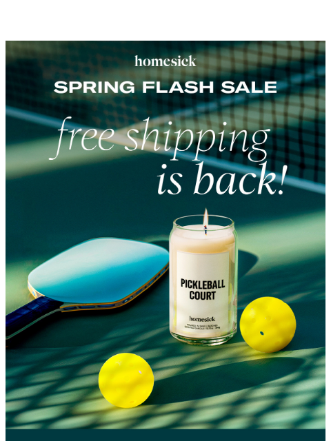 homesick newsletter: Free shipping on orders over $50...