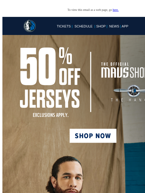 mavsmail newsletter: ⏰ Clock's Ticking: 50% Off Jerseys!