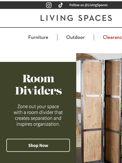 livingspaces newsletter: Room Divider + Conquer