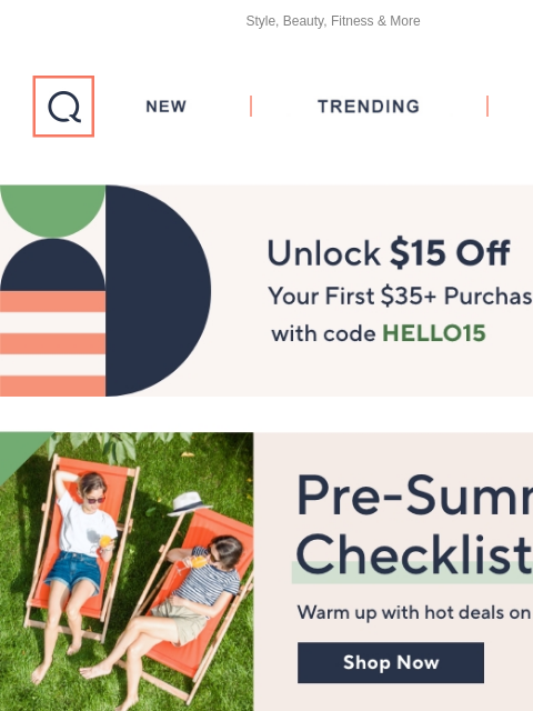 Style, Beauty, Fitness & More QVC New TRENDING DEALS Unlock $15 off Your First Purchase new arrivals header health diamonds and diamonique footwear biqs biqs biqs biqs ASUS Vivobook Go 15"