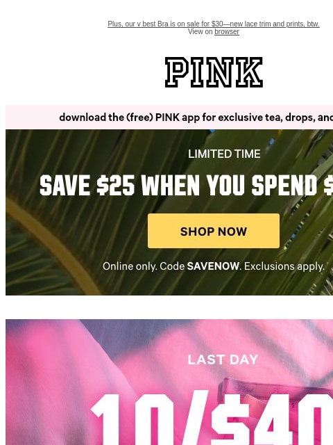 vspink newsletter: Last Day: 10 Panties for Just $40 💥