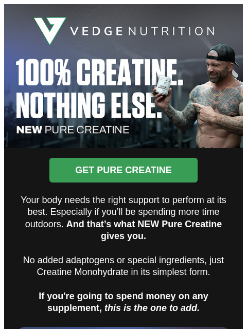 vedgenutrition newsletter: The Pure Stuff 💯
