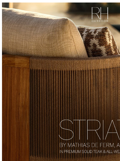 rh newsletter: Explore New Outdoor Collections in All-Weather Rop...