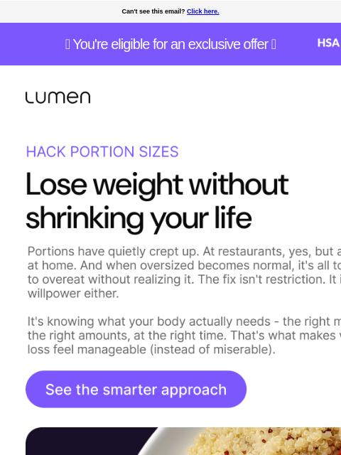lumen newsletter: The thing nobody tells you about portion control.