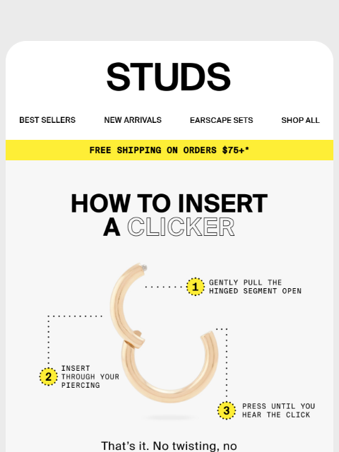 studs newsletter: Click. Style. Done. ✔️