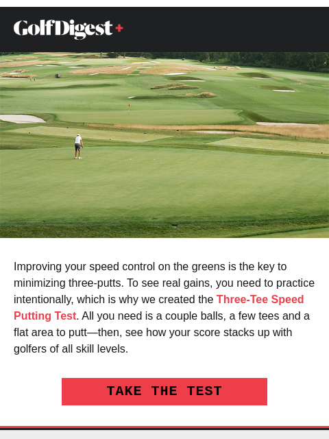 golfdigest newsletter: Can you pass this speed putting test?