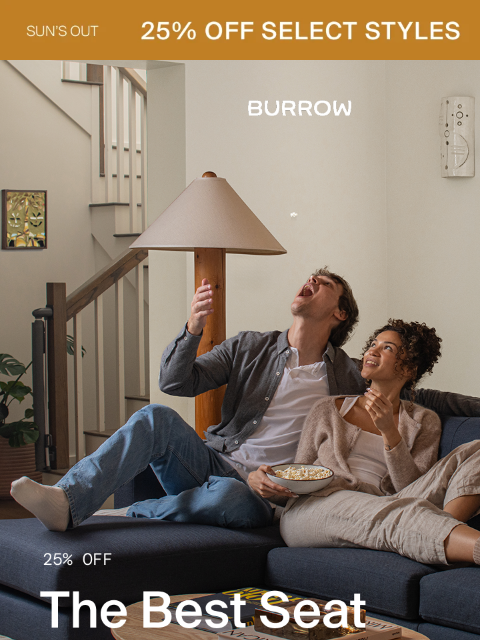 burrow newsletter: 25% off your March Madness setup