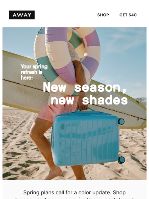 awaytravel newsletter: Fresh pastels ready for paradise