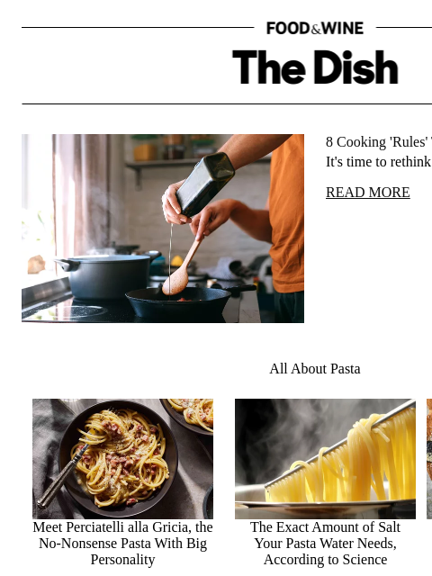 foodandwine newsletter: 8 Cooking 'Rules' That Chefs Never Follow