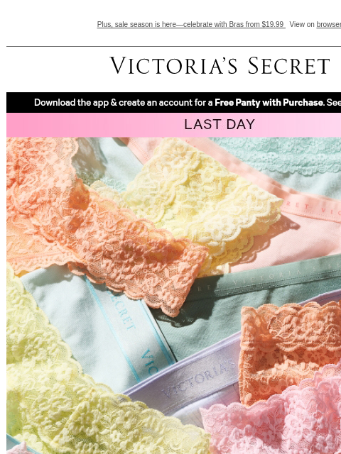 victoriassecret newsletter: Hurry—10/$40 Panties Ends Tonight