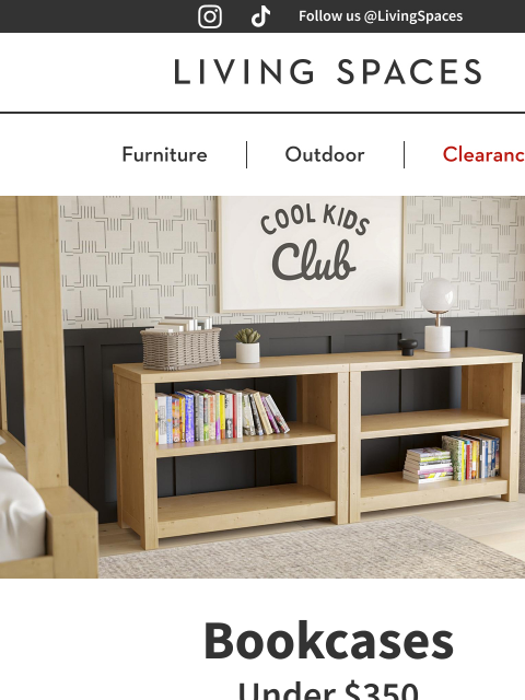 livingspaces newsletter: These are Calling Your Name! | Bookcases UNDER $35...