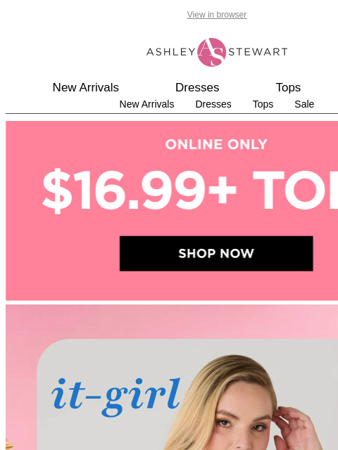 ashleystewart newsletter: New tops for your ✨ IT GIRL ✨ era