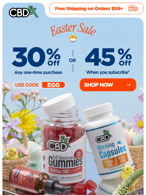 cbdfx newsletter: Up to 45% OFF Easter Sale still hopping along 🐇