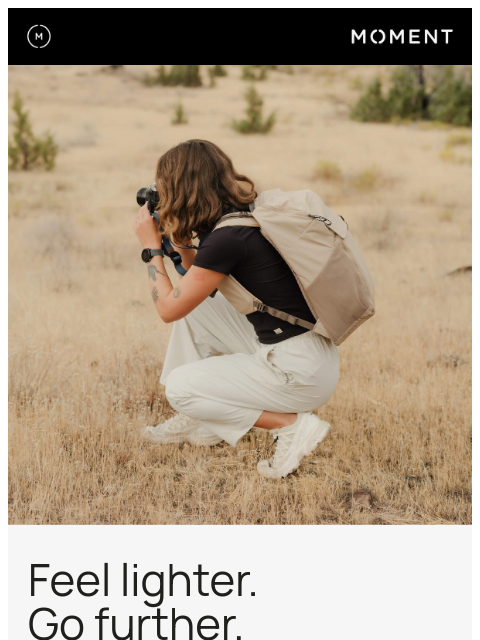 shopmoment newsletter: Carry Less. Capture More.