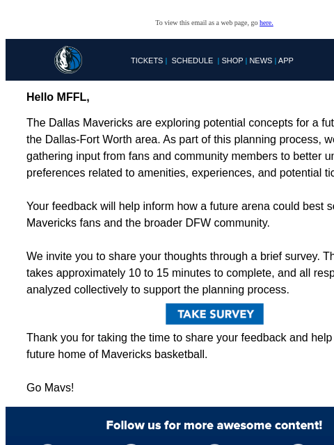 mavsmail newsletter: Your Voice Matters: Help Shape the Future of the D...