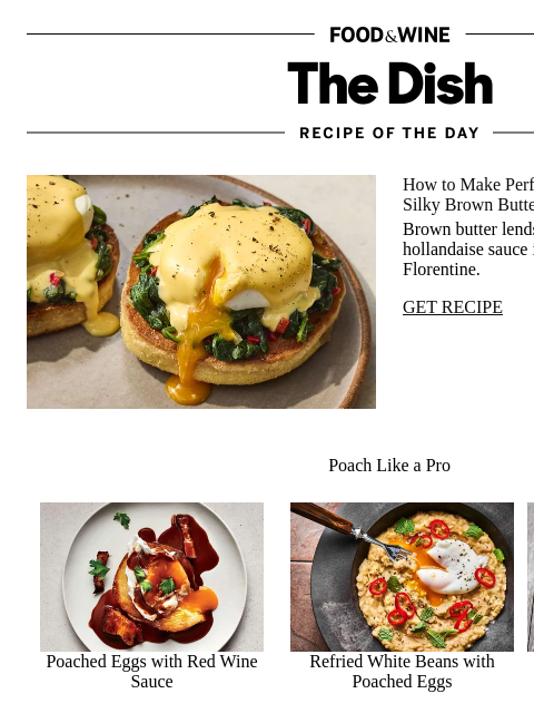 foodandwine newsletter: Eggs Florentine