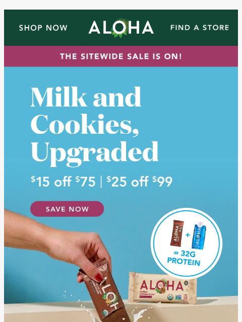 aloha newsletter: Protein stacking, milk & cookies style