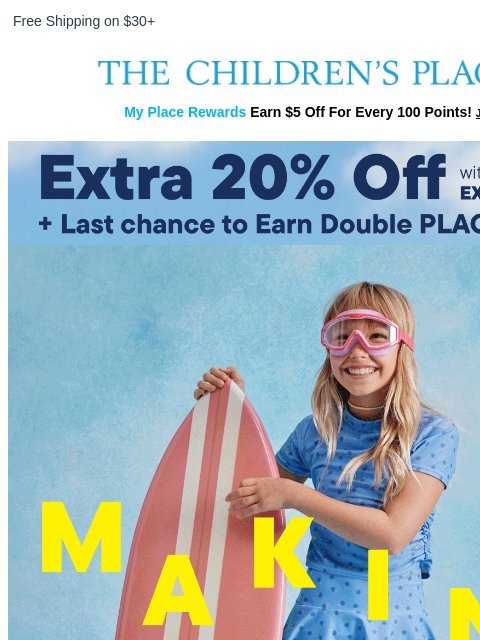 childrensplace newsletter: Making Major Waves: Up to 30% OFF Swim 🌊