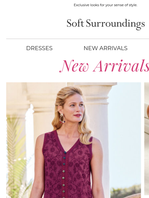 softsurroundings newsletter: New Arrivals: Season-Ready Fabrics & Styles