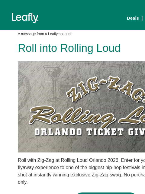 leafly newsletter: Win a Rolling Loud flyaway 🛫