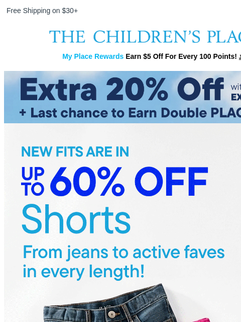 childrensplace newsletter: Their Ultimate Shorts Lineup is Here