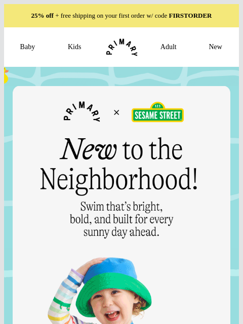 primary newsletter: ☀️ Primary x Sesame Street Swim is Here! ☀️