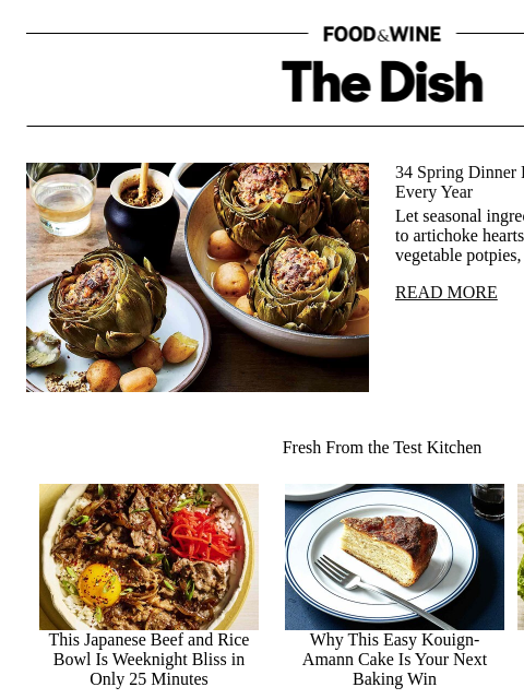 foodandwine newsletter: 34 Spring Dinner Recipes We Look Forward to Every ...