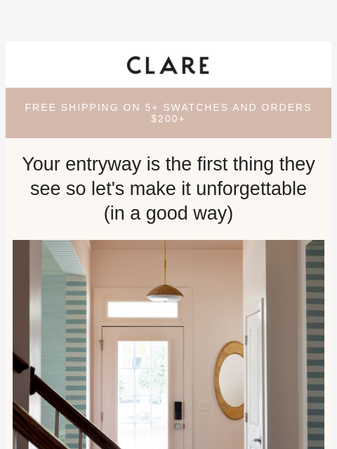clare newsletter: Transform your entryway in just one weekend.