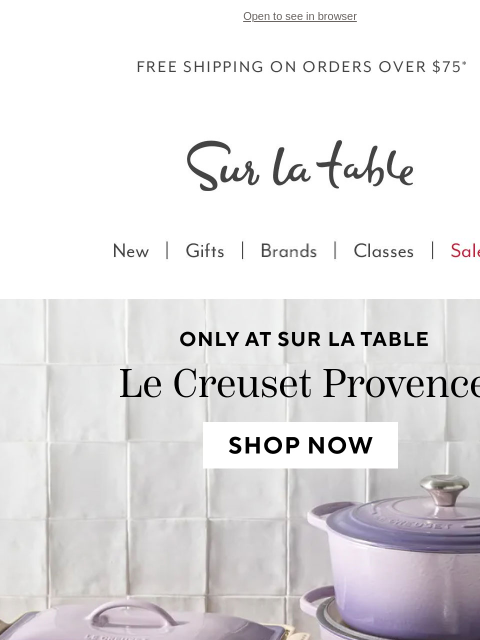surlatable newsletter: Le Creuset's New Color Is Here: Meet Provence.