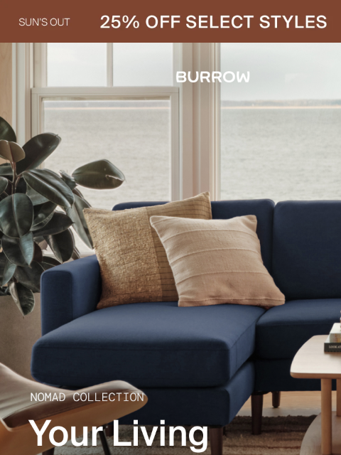 burrow newsletter: 25% off your living room’s MVP